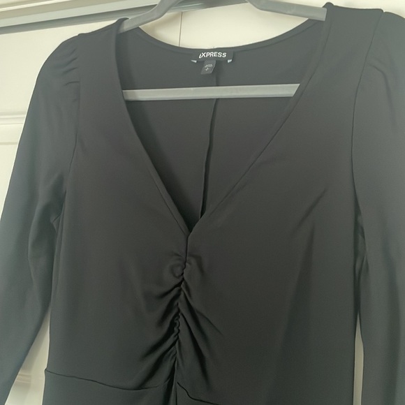 Express slip on little black dress with ruffle bottom (like new, soft material) - Picture 2 of 3